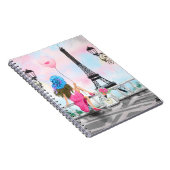 Femme à Paris Carnet avec Tour Eiffel (Côté Droit)