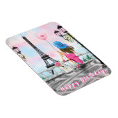 Femme À Paris Joyeux Anniversaire Magnet Tour Eiff (Côté Droit)