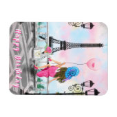 Femme À Paris Joyeux Anniversaire Magnet Tour Eiff (Horizontal)