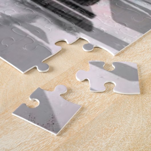 Femme à Paris Puzzle avec Tour Eiffel (Côté)