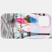 Femme À Paris Tour Eiffel coque iphone (Verso (horizontal))