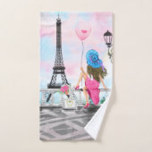 Femme à Paris Tour Eiffel Ensemble de serviettes d (Serviette à main)