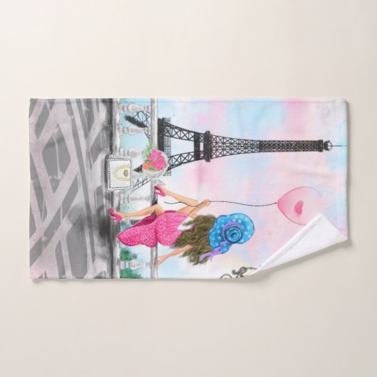 Femme à Paris Tour Eiffel Ensemble de serviettes d (Serviette à main)
