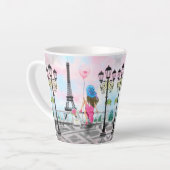 Femme À Paris Tour Eiffel Latte Mug (Angle gauche)