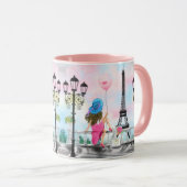 Femme À Paris Tour Eiffel Mug (Devant droit)