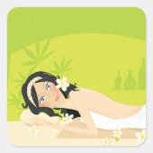 Femme À Un Stickers Spa (Devant)