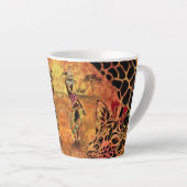 Femme africaine et Giraffe Latte Mug (Angle droit)