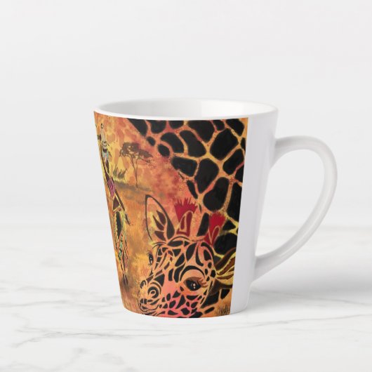 Femme africaine et Giraffe Latte Mug (Droite)