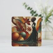 Femme afro-américaine carte de remerciements Abstr (Debout devant)