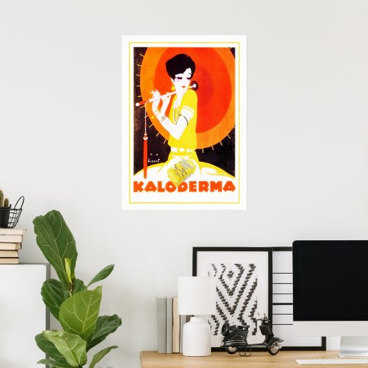 Femme Art déco avec parapluie (Bureau à domicile)