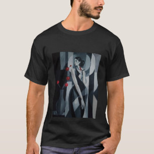 Femme Art Déco Silent Pulse T-Shirt Basique Foncé