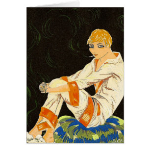 Femme Art Déco Vintage, Fumant par S. Chompre