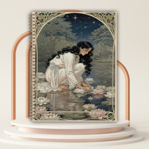 Femme Art Nouveau avec nénuphars