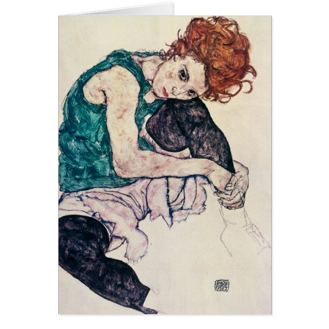 Femme assise par Schiele d'Egon (Devant)