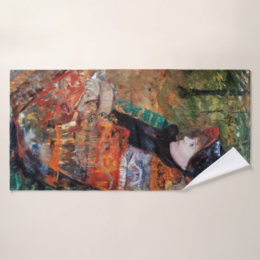 Femme assise sur le banc, Mary Cassatt (Serviette de bain)