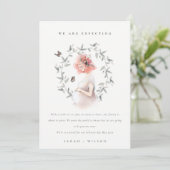 Femme attentive Mignonne Foliage Bébé Faire-part (Debout devant)