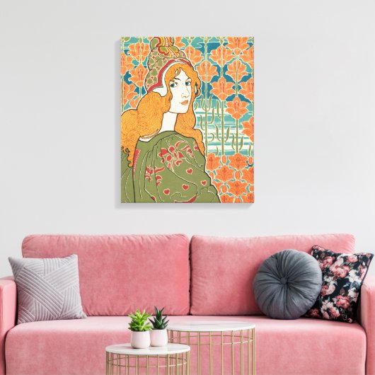 Femme aux cheveux roux, Lys orange, Impression d'a (Insitu(Salon))