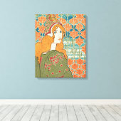 Femme aux cheveux roux, Lys orange, Impression d'a (Insitu (Plancher de Bois))