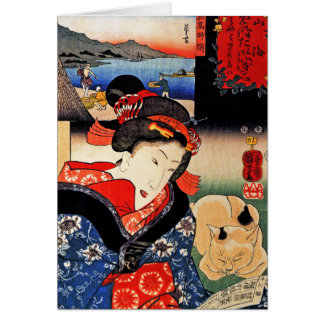 Femme avec chat - Art japonais - Utagawa Kuniyoshi