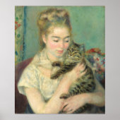 Femme avec chat - Auguste Renoir Poster d'Art (Devant)