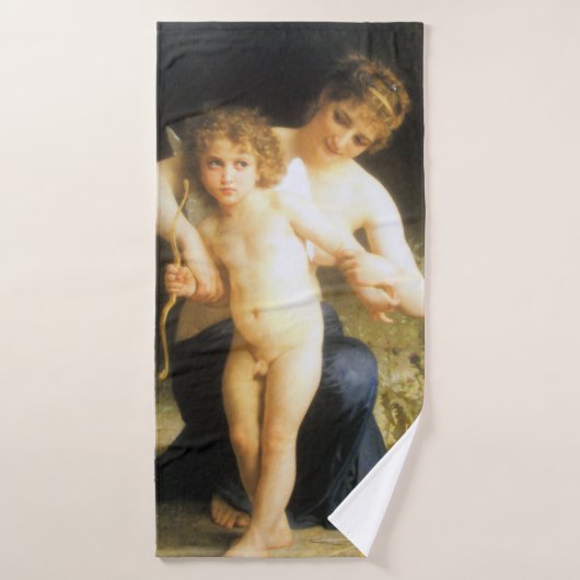 Femme avec Cupidon, Bouguereau (Serviette de bain)