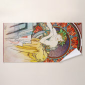 Femme avec du pavot, Mucha (Serviette de bain)