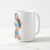 Femme avec Dumbbell Coffee Mug (Devant droit)