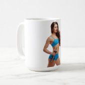 Femme avec Dumbbell Coffee Mug (Devant gauche)