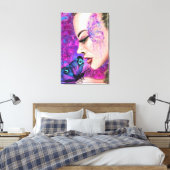 Femme avec impression sur toile Papillon (Insitu(Chambre))