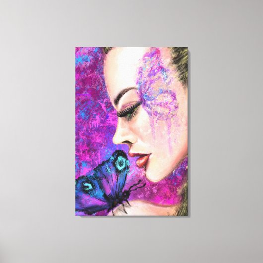 Femme avec impression sur toile Papillon (Recto)