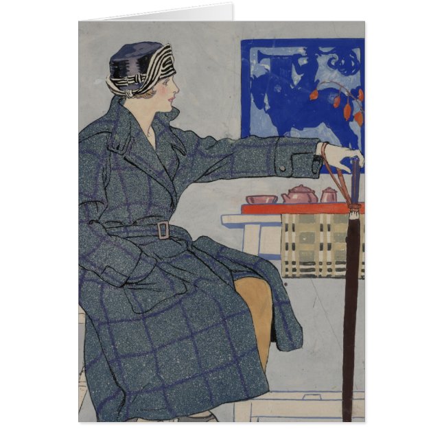 Femme avec parapluie - Art Vintage (Devant)