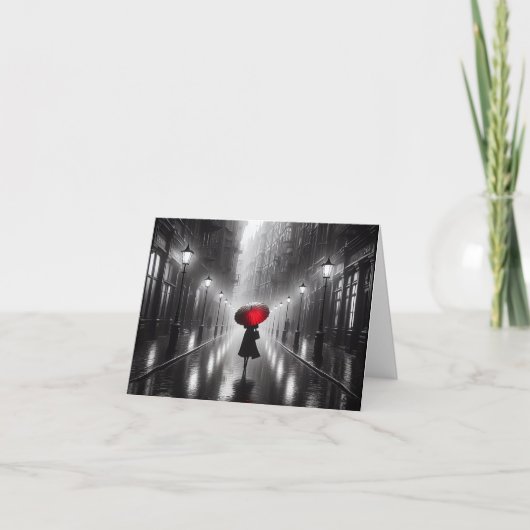 Femme avec parapluie rouge (Devant)