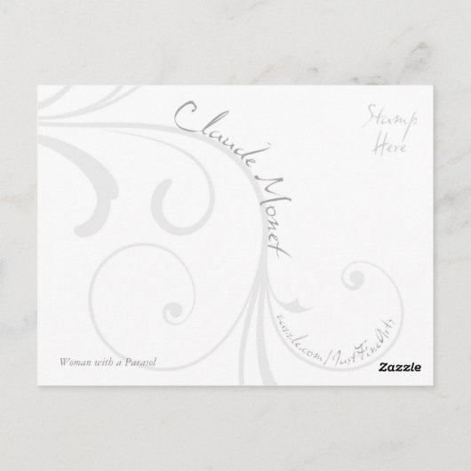 Femme avec Parasol en détail carte postale (Dos)