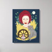 Femme avec un chat. Impression en toile étirée ukr (Recto)