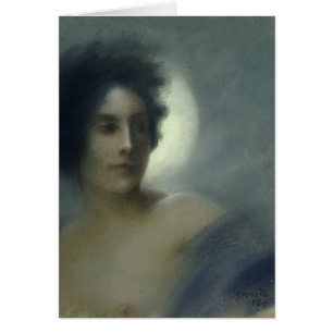 Femme avec un croissant de lune ou, l'éclipse,