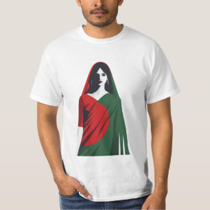 Femme bangladaise en sari – T-shirt aux couleurs d