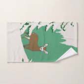 Femme blanche face cerf pin vert neige (Serviette à main)