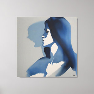 Femme Bleue Impression sur Toile