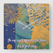 Femme Bleue Laisser Aller Contrôle Horloge Mur (Recto)