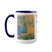 Femme Bleue Laisser Aller Contrôle Mug
