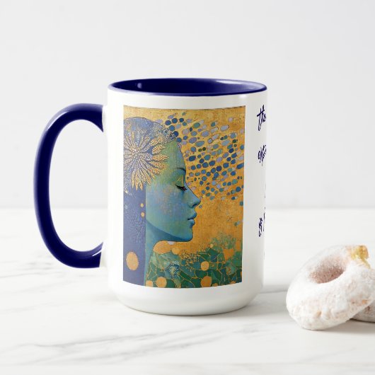 Femme Bleue Laisser Aller Contrôle Mug (Avec donut)