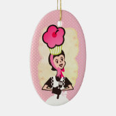 Femme boulanger géant cupcake ornement de Noël (Droite)