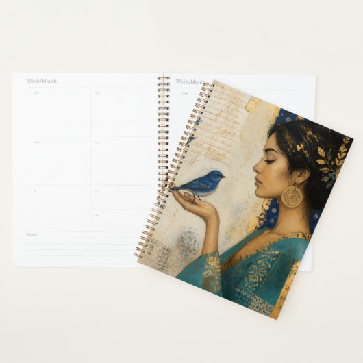 Femme Capricieuse et un Oiseau Bleu (Devant avec enveloppe)