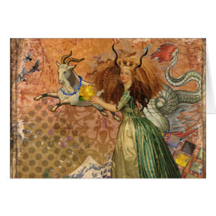 Femme Capricorne Collage Vintage Fantaisiste Surré