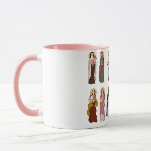 Femme catholique Saint Mug café, 11 oz Mug (Gauche)