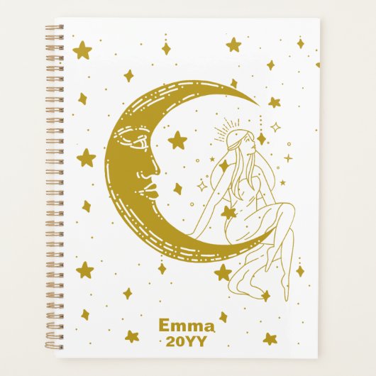 Femme céleste, étoiles de lune, boho, astronomie é (Devant)