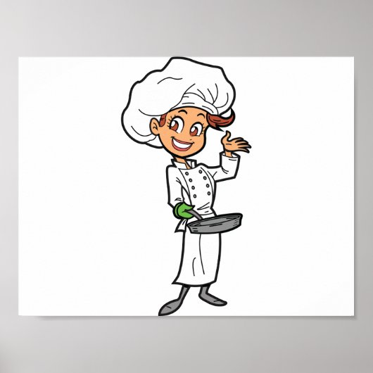 Femme Chef Avec Une Poster De Poster (Devant)
