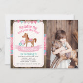 Femme, Cheval Invitation à l'anniversaire avec pho (Devant)