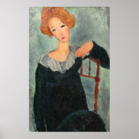 Femme Cheveux rouges - Amedeo Modigliani Poster d'