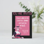 Femme Chic avec un Chapeau/Gants Rose Invitation (Debout devant)